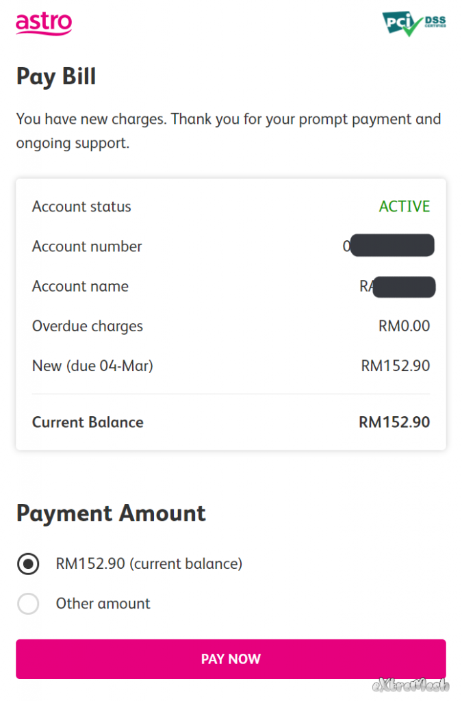 Payment astro